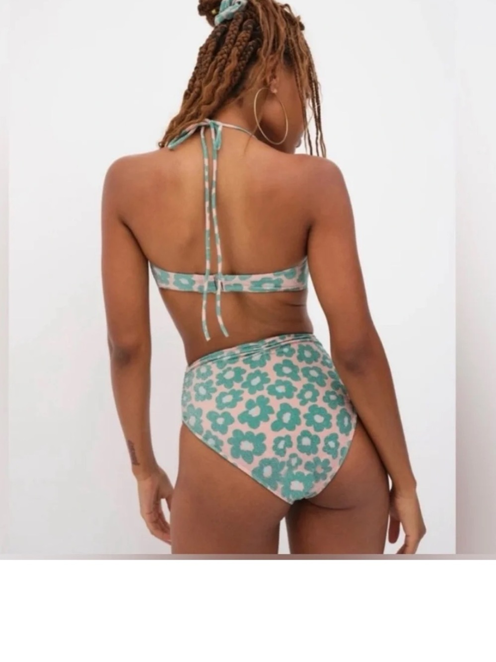 NWT For Love & Lemons Teal Floral One-Piece with Blush Accents - Picture 3 of 5